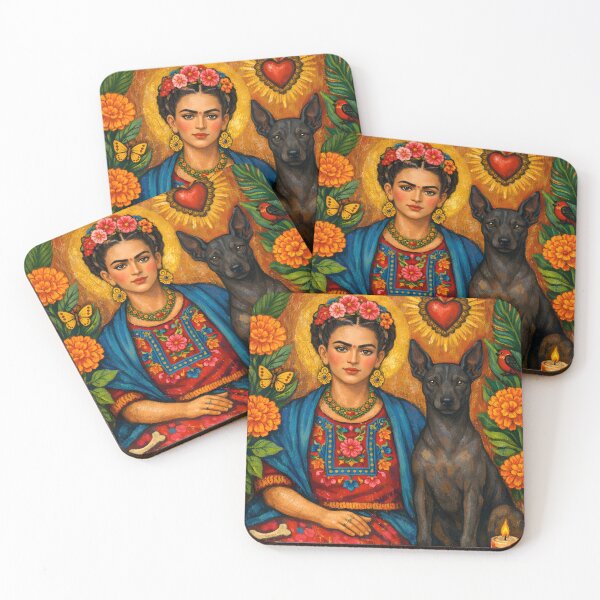 Item preview,  Best Dog Mum Ever Cute Folk Art Dog Lover Gift Xolo Frida Kahlo designed and sold by SoniaSarkali.