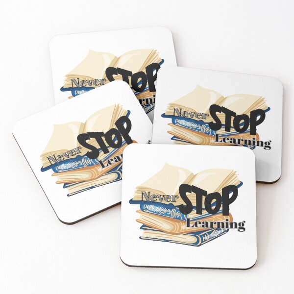 Item preview, Never Stop Learning – Book Stack Motivation Quote Design designed and sold by SS DESIGN 09.