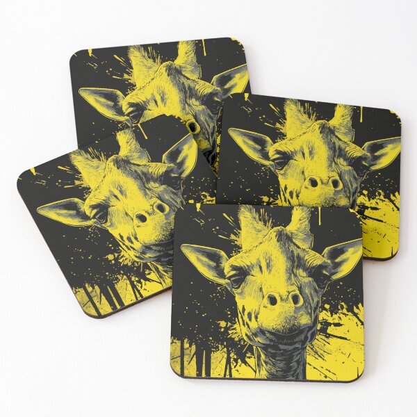 Item preview, Giraffe in yellow and black pop art style designed and sold by drizzd.