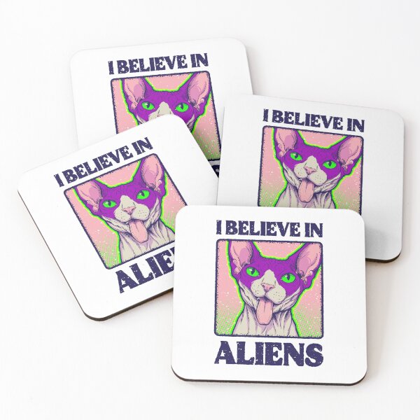 Item preview, Psychedelic Sphynx Cat I Believe in Aliens Pop Art designed and sold by sXe-art.