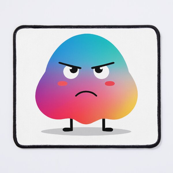 Item preview, Angry Cute Colorful Blob – Funny Cartoon Character designed and sold by DesignsByDessie.