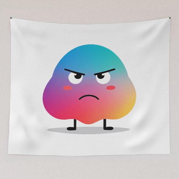 Item preview, Angry Cute Colorful Blob – Funny Cartoon Character designed and sold by DesignsByDessie.