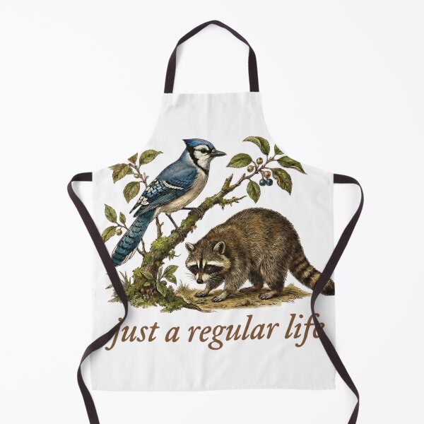 Item preview, Just a Regular Life Blue Jay and Raccoon Nature Illustration designed and sold by VGAfanatic.