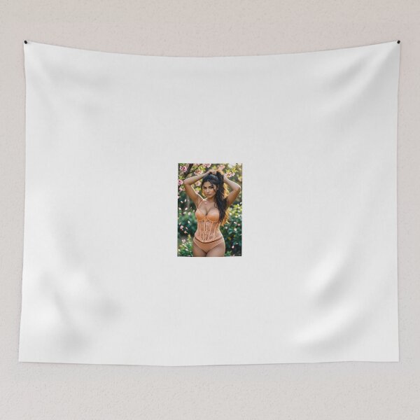 Item preview, Stunning Brunette in Peach Blossom Garden designed and sold by CathryneDelamort.