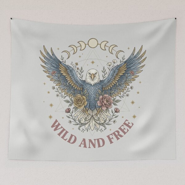Item preview, Wild and Free - Eagle & Moon Phases designed and sold by DigitalGlade.