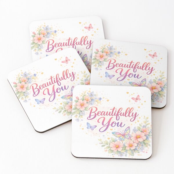 Item preview, Beautifully You Watercolor Floral Butterfly Inspirational Aesthetic Design designed and sold by Nusha Creations.