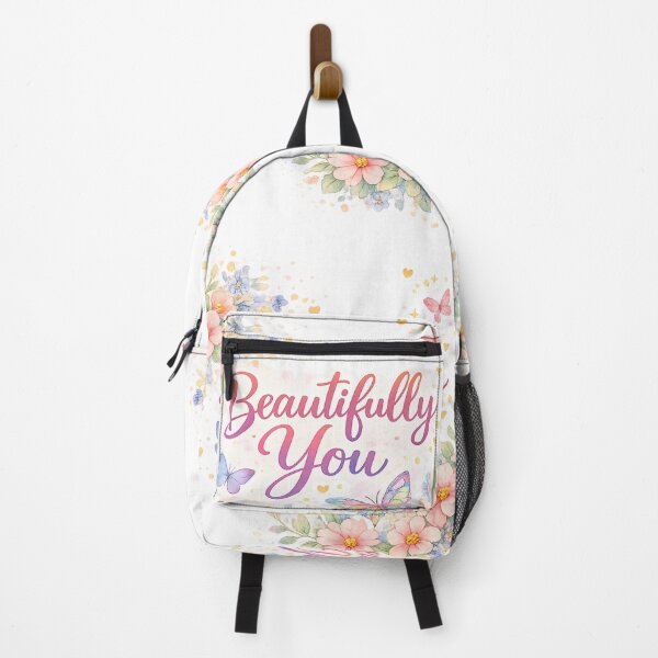 Item preview, Beautifully You Watercolor Floral Butterfly Inspirational Aesthetic Design designed and sold by Nusha Creations.