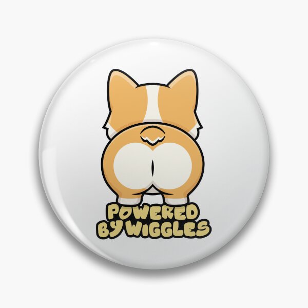 Item preview, Funny Cute Dog Butt Cartoon Illustration with Quote Powered by Wiggles designed and sold by Oblique21.