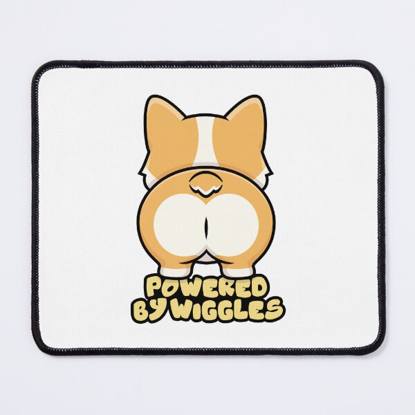 Item preview, Funny Cute Dog Butt Cartoon Illustration with Quote Powered by Wiggles designed and sold by Oblique21.