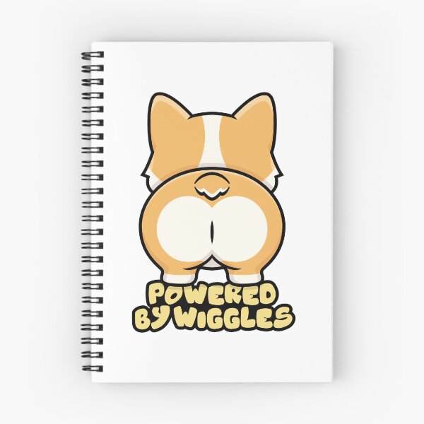 Item preview, Funny Cute Dog Butt Cartoon Illustration with Quote Powered by Wiggles designed and sold by Oblique21.