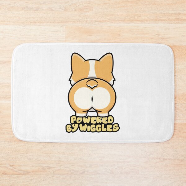 Item preview, Funny Cute Dog Butt Cartoon Illustration with Quote Powered by Wiggles designed and sold by Oblique21.