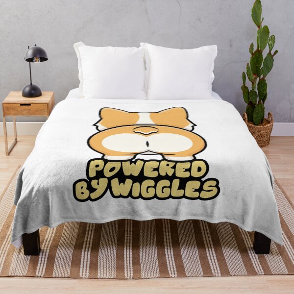 Item preview, Funny Cute Dog Butt Cartoon Illustration with Quote Powered by Wiggles designed and sold by Oblique21.