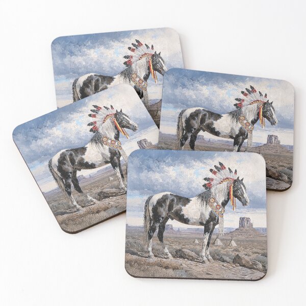 Item preview, Horse Black Paint Native American Throw Blanket designed and sold by candiscamera.