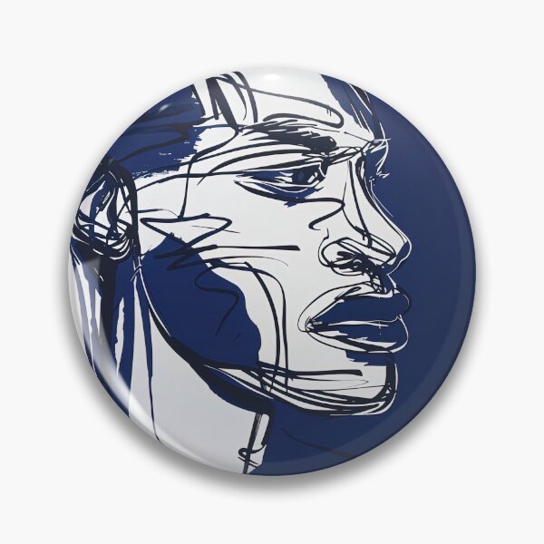 Item preview, Botswanan man, portrait - Blue Abstract Art designed and sold by shadow-bloom.