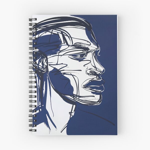 Item preview, Botswanan man, portrait - Blue Abstract Art designed and sold by shadow-bloom.