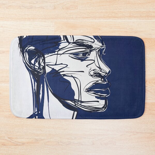 Item preview, Botswanan man, portrait - Blue Abstract Art designed and sold by shadow-bloom.