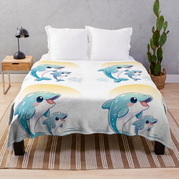 Item preview, Cute Kawaii Dolphins - Summer Ocean Fun. designed and sold by Lylysun.