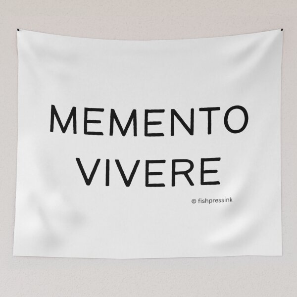 Item preview, Memento Vivere v1 – Minimalist Black and White Latin Quote Typography designed and sold by fishpressink.