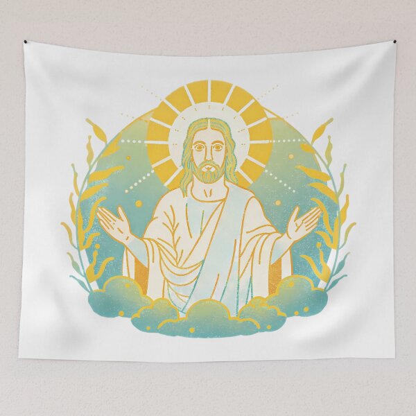 Item preview, JESUS Whimsical Illustrations Fantasy Landscapes Capturing Imagination Wonder designed and sold by ART ATTACK ZONE.