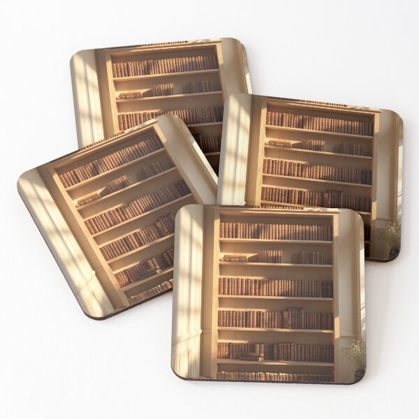 Item preview, Wooden Bookshelf in Daylight – Soft Academic Interior designed and sold by semenol.