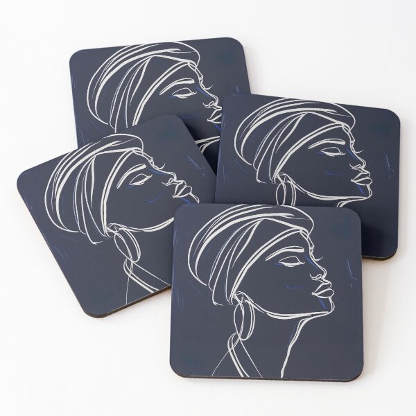Item preview, Botswanan woman - Blue Abstract Art designed and sold by shadow-bloom.
