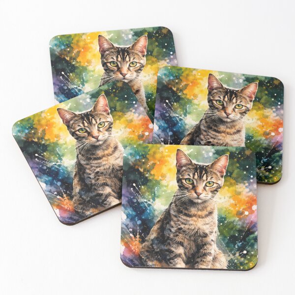 Item preview, Colorful Cat Portrait designed and sold by cuprum.