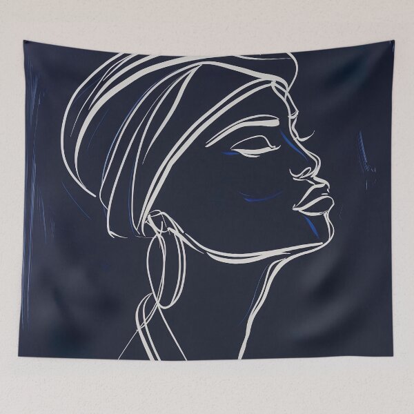 Item preview, Botswanan woman - Blue Abstract Art designed and sold by shadow-bloom.