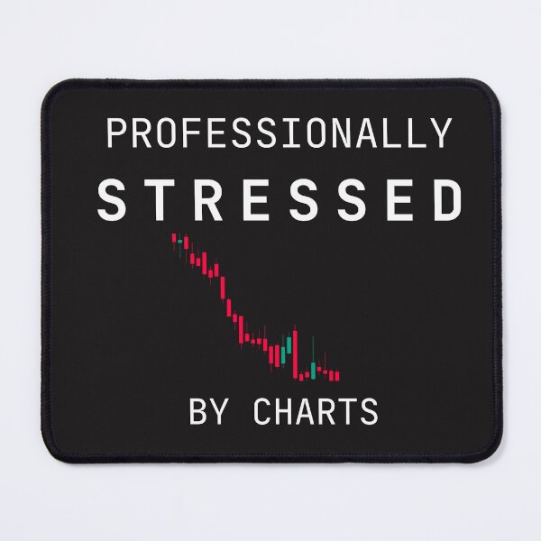 Item preview, Professionally Stressed by Charts – Funny Trading & Stock Market Humor Design - Dark designed and sold by EmkorDesigner.