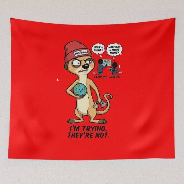 Item preview, MaxiBoOM Meerkat: I’m Trying, They’re Not - Retro 90s Satire designed and sold by mAXiBoOM.