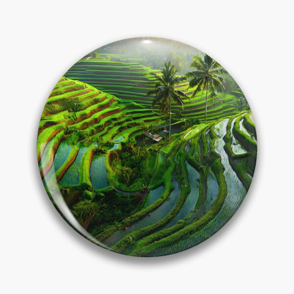 Item preview, Lush Green Terraced Rice Fields at Sunrise designed and sold by Artessie.