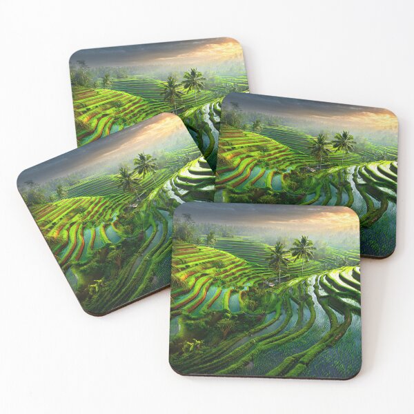 Item preview, Lush Green Terraced Rice Fields at Sunrise designed and sold by Artessie.