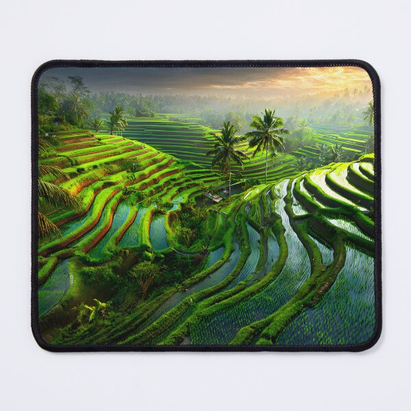 Item preview, Lush Green Terraced Rice Fields at Sunrise designed and sold by Artessie.