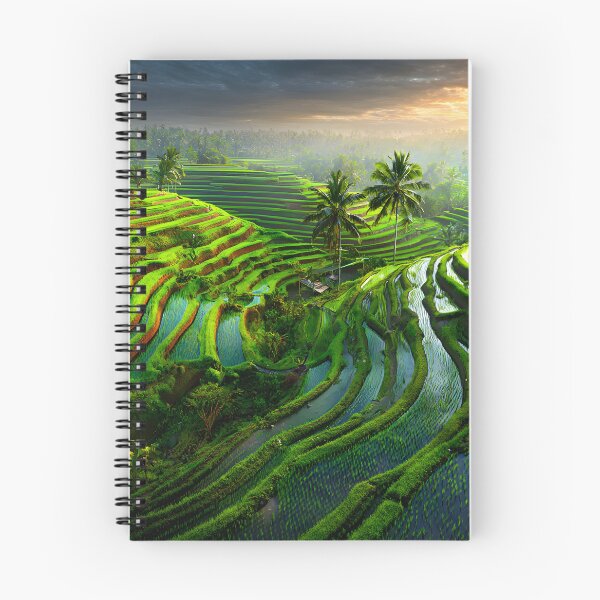 Item preview, Lush Green Terraced Rice Fields at Sunrise designed and sold by Artessie.