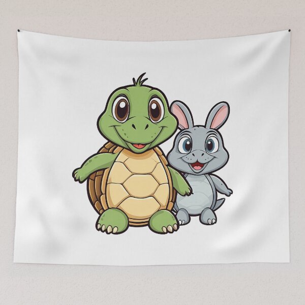 Item preview, Cute Turtle and Bunny Rabbit Best Friends designed and sold by DesignsByDessie.