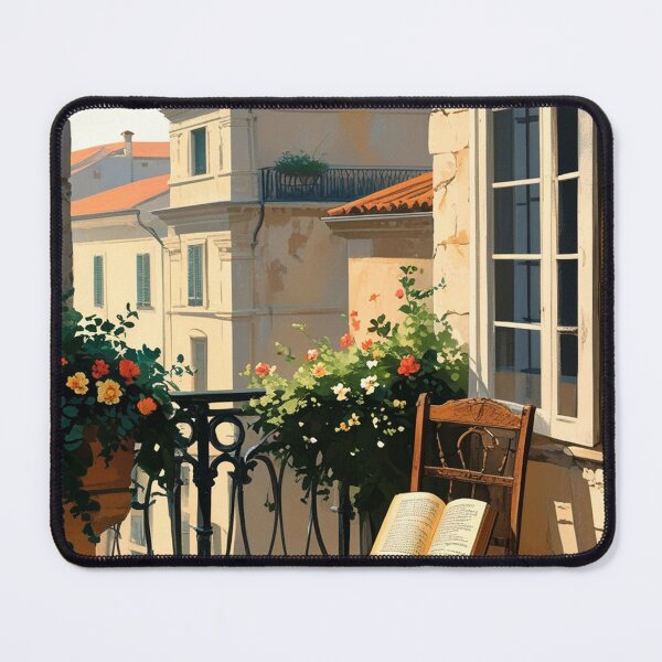 Item preview, Balcony Reading Scene – European Morning Aesthetic designed and sold by semenol.