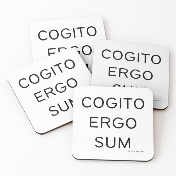 Item preview, Cogito Ergo Sum v1 – Minimalist Black and White Latin Philosophy Typography designed and sold by fishpressink.