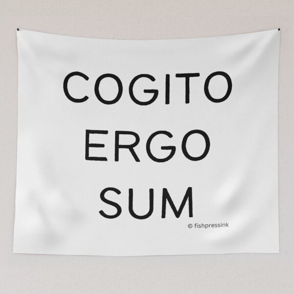 Item preview, Cogito Ergo Sum v1 – Minimalist Black and White Latin Philosophy Typography designed and sold by fishpressink.