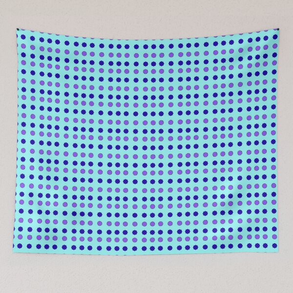 Item preview, Purple and Dark Blue Alternating Stars on Cyan background pattern designed and sold by fev-rocks.