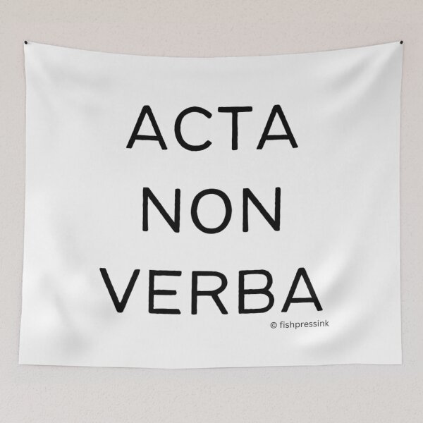 Item preview, Acta Non Verba v1 – Minimalist Black and White Latin Motto Typography designed and sold by fishpressink.