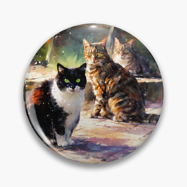 Item preview, Colorful Cats in Sunlit Garden designed and sold by cuprum.