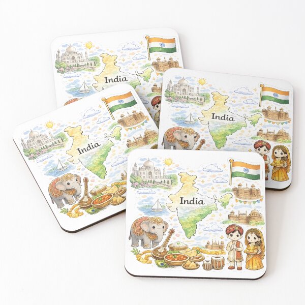 Item preview, Cute Kawaii India Map Illustration designed and sold by MIArt Studio.