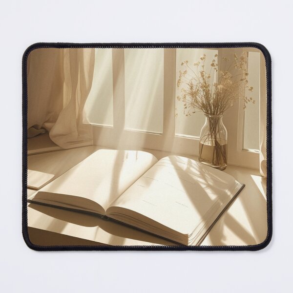 Item preview, Golden Hour Study Nook — Light Academia Interior Art Print designed and sold by semenol.