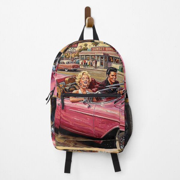 Item preview, Sunset Boulevard Cruising: Elvis & Marilyn Pink Cadillac Impasto designed and sold by Art's Diner.