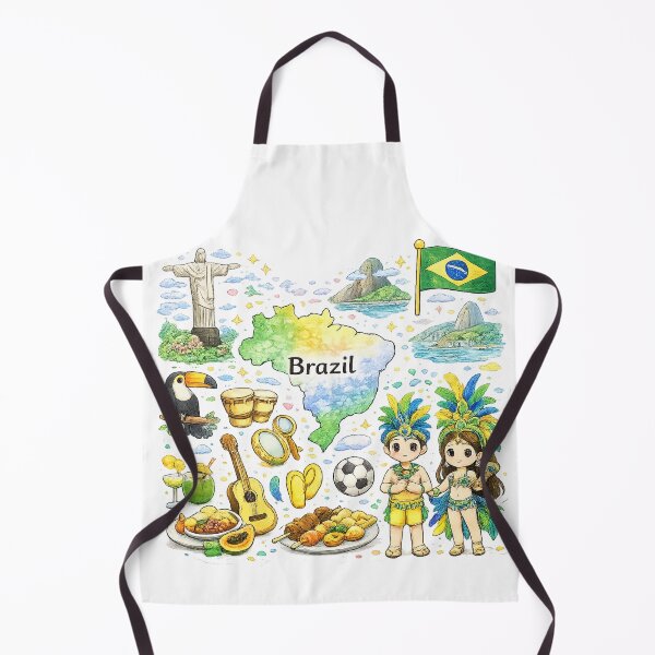 Item preview, Cute Kawaii Brazil Map Illustration designed and sold by MIArt Studio.