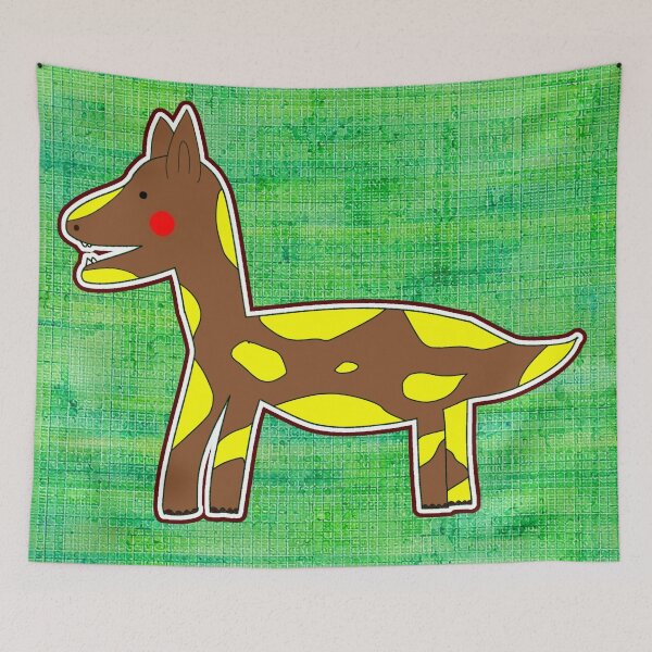 Item preview, "Playful Cartoon Giraffe with Textured Background" designed and sold by nighttime1990.