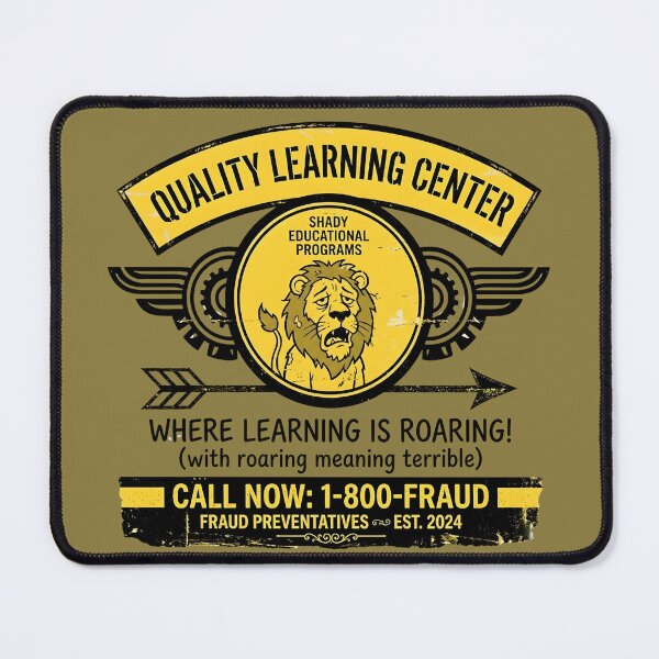 Item preview, Quality Learning Center 1-800-FRAUD - Funny Satirical Design designed and sold by WowDezign.