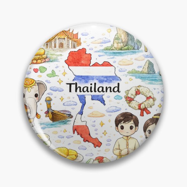 Item preview, Cute Kawaii Thailand Map Illustration designed and sold by MIArt Studio.