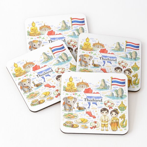 Item preview, Cute Kawaii Thailand Map Illustration designed and sold by MIArt Studio.