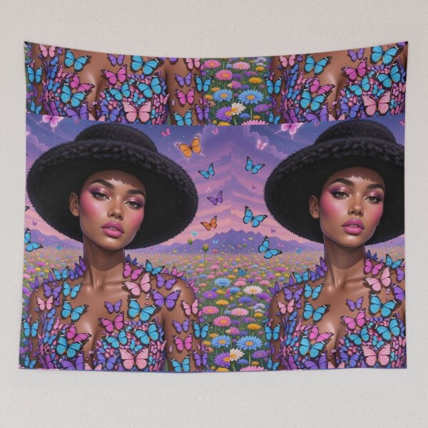 Item preview, Ethereal Melanin Goddess: Butterfly Bloom designed and sold by Faelightstudio.