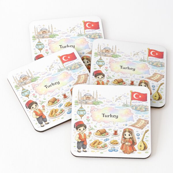 Item preview, Cute Kawaii Turkey Map Illustration designed and sold by MIArt Studio.